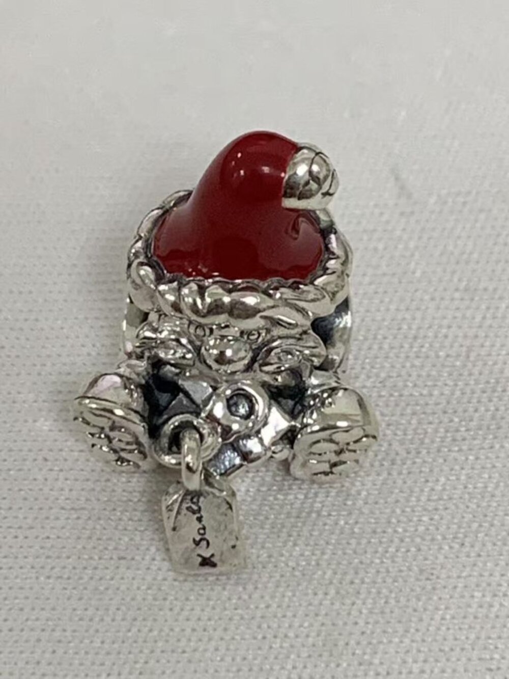 Pandora Seated Santa Claus & Present Charm, S925 Silver Jewelry
